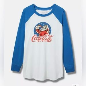 NwT Torrid Coco-cola classic fit cotton raglan tee size long sleeve 3X and 4X